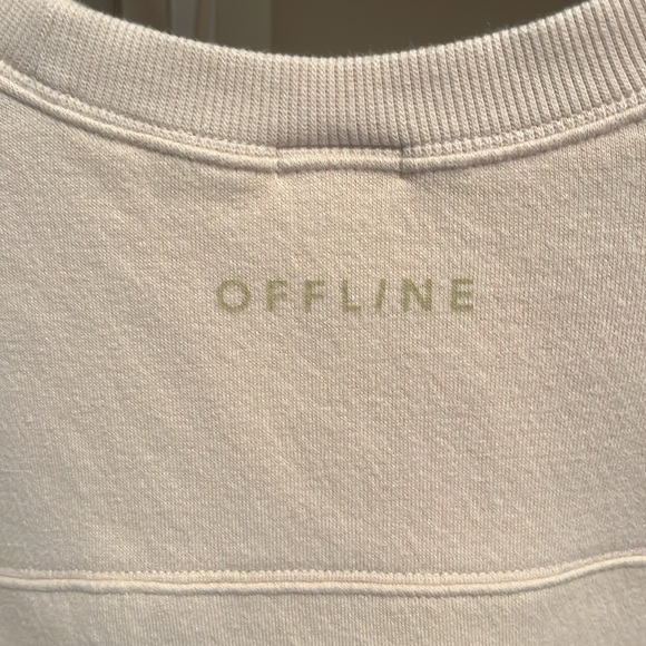 Aerie Off-line Super Soft Cream Crew Neck Pullover Sweatshirt - Picture 4 of 6